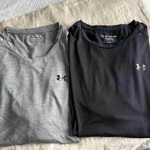 Under Armour Gray and Black Short Sleeve Tees